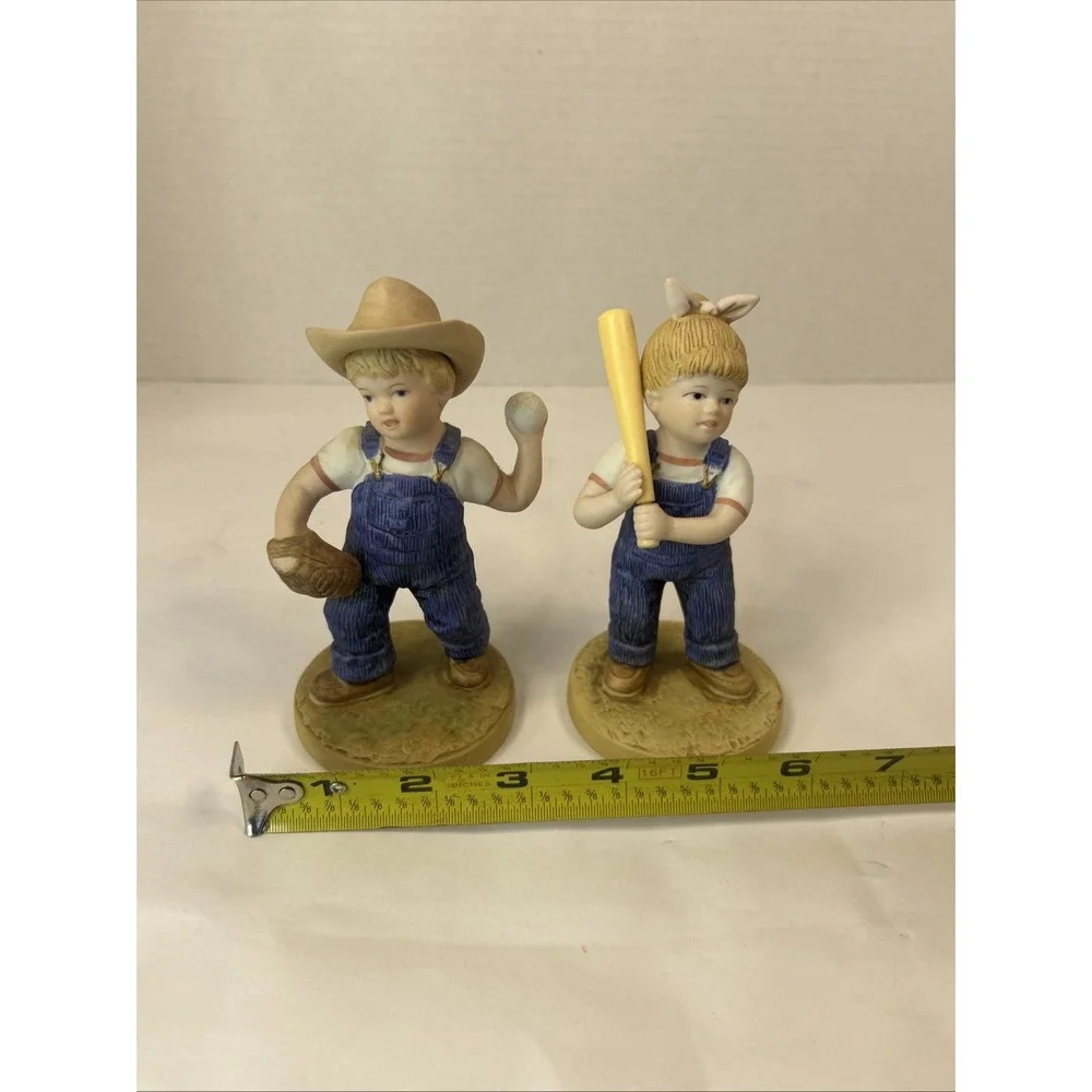 Denim Days LET'S PLAY BALL Danny Debbie Figurine 1522 Vintage No Box - No Tag